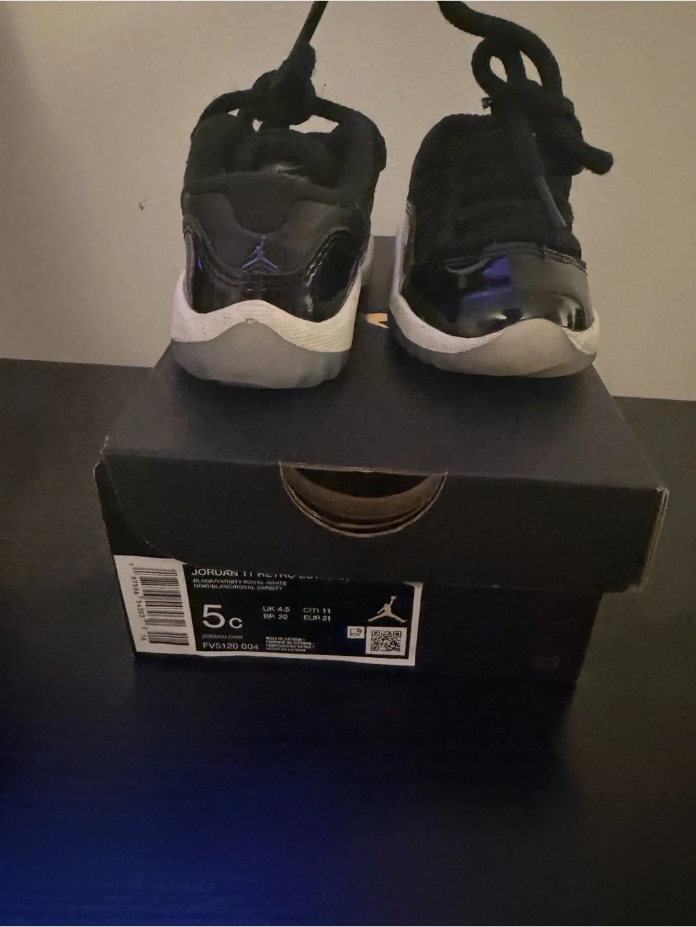 Jordan Kids Black Lace-Up Sneakers with White Soles